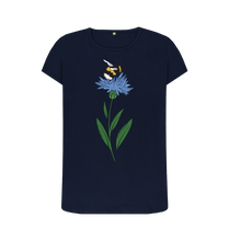 Load image into Gallery viewer, Navy Blue Printed T-shirt Front