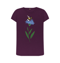 Load image into Gallery viewer, Purple Printed T-shirt Front
