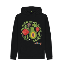 Load image into Gallery viewer, Black Printed Hoody Front