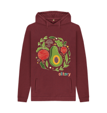 Load image into Gallery viewer, Red Wine Printed Hoody Front