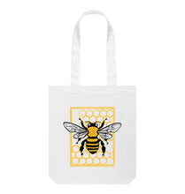 Load image into Gallery viewer, White Bee Tote Bag